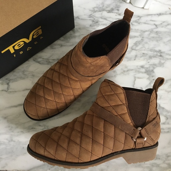 Teva Shoes - TEVA Waterproof Quilted Chelsea Brown Boots - NEW